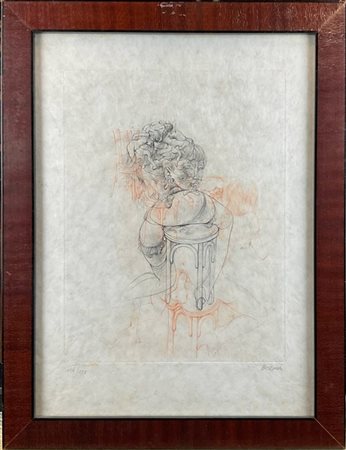 Hans Bellmer "Senza titolo" 
acquaforte e acquatinta su carta giappone
(lastra c