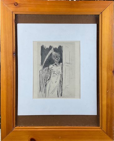 Félicien Rops "Mors Syphilitica" 
fotoincisione
immagine cm 19,5x13. In cornice