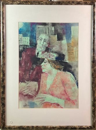 Remo Squillantini "Donna in rosa" 1990
tecnica mista su carta
cm 49,5x34
firmata