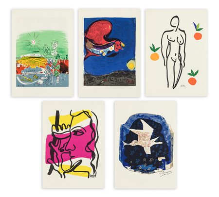 AUTORI VARI (BRAQUE,LEGER,MATISSE,CHAGALL,DUFY) - Lotto unico composto da: