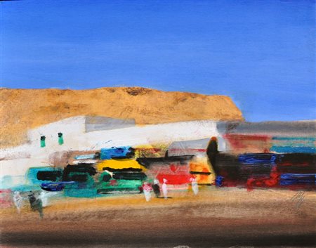 SALVATORE MAGAZZINI Sharm el Sheikh Olio su tavola cm. 40x50 Firma in basso a...