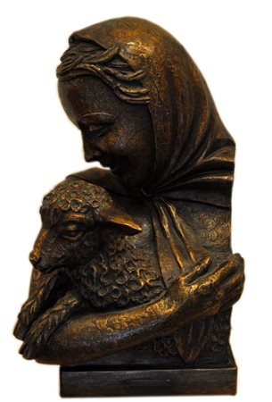 RENATO BERTELLI Pastorella toscana Terracotta bagnata nel bronzo cm. 43x26x25...