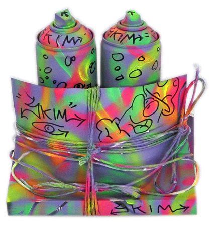 SKIM “Skim World”, 2012 Libro d’artista Pittura spray su libro e bombolette...