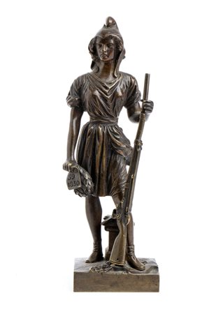 allegoria della rivoluzione di Luglio 1830 in bronzo h 22 cm marianna che...