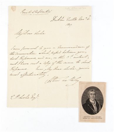 Lettera autografa di Arthur Wellesley 1807