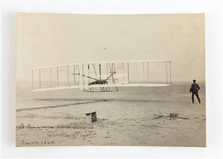 Foto con dedica di Orville Wright primo quarto XX sec. 12,2X17, 5 cm...