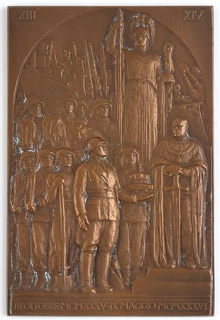 Placca commemorativa 80x120 mm Placca commemorativa in bronzo della vittoria...