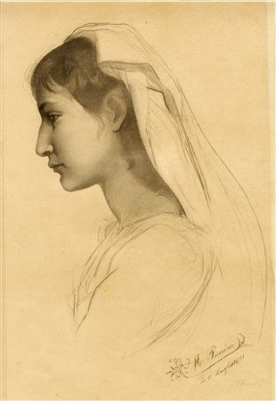 Mario Puccini, Ritratto di profilo. 1891.