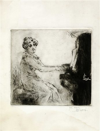 Luigi Conconi, Fanciulla al pianoforte.  1913.