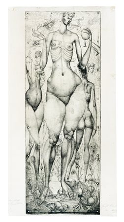 Ernst Fuchs, Lotto composto di 2 incisioni. 1949-50.