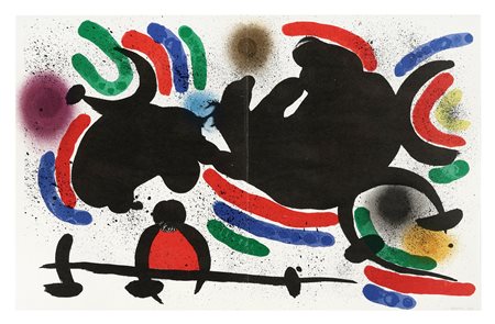 Joan Miró, Lotto composto di 1 incisione e 2 manifesti. 1972-78.