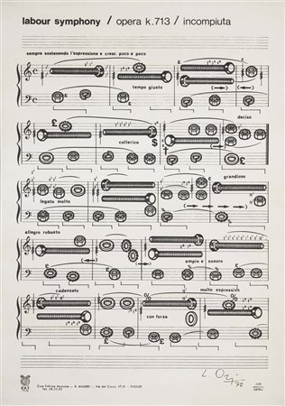 LUCIANO ORI (Firenze, 1928 - 2007) Labour symphony 1972 tela emulsionata cm....