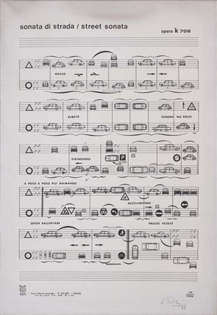 LUCIANO ORI (Firenze, 1928 - 2007) Sonata di strada 1972 tela emulsionata cm....