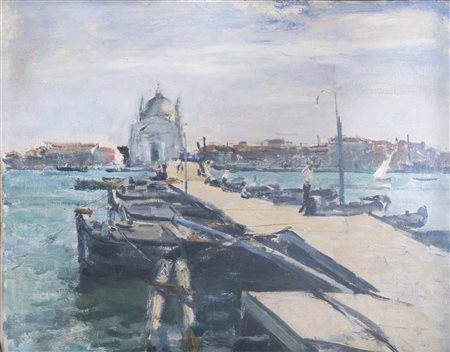 NENO MORI (Venezia , 1899 - 1968) Chiesa del Redentore olio su tavola cm....