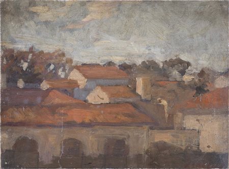 FELICE CARENA (Cumiana (To), 1879 - Venezia , 1966) Paesaggio toscano (1924)...