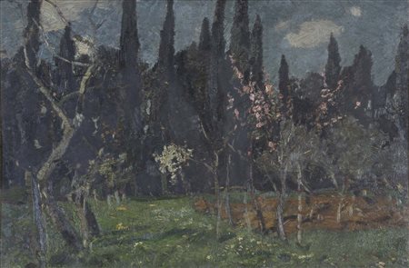 EMMA CIARDI (Venezia, 1879 - 1933) Giardino dei Boboli olio su tavola cm....