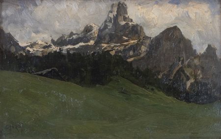 GUGLIELMO CIARDI (Venezia, 1842 - 1917) San Martino di Castrozza (1887) olio...