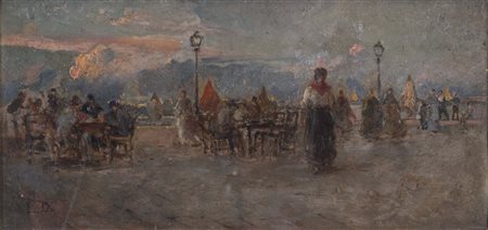 LUIGI NONO (Fusina (Ve) 1850 - Venezia 1918, - ) Sul molo di Chioggia 1892...