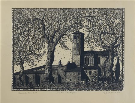 Bruno Marsili, detto Bruno da Osimo (Osimo 1888 – Ancona 1962), “Santa Chiara d’Assisi tra gli olivi”.