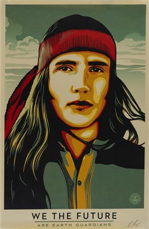 Shepard Fairey detto Obey (Charleston 1970), “We the future are earth guardians”, 2018.