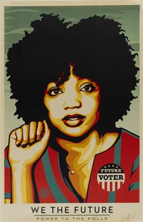Shepard Fairey detto Obey (Charleston 1970), “We the future power to the polls”, 2018.