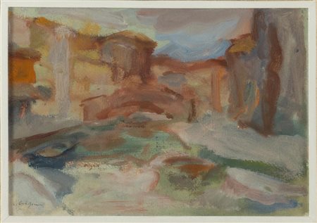 Carlo Crispini (Pontelagoscuro 1902 - Bologna 1982), “Paesaggio”.