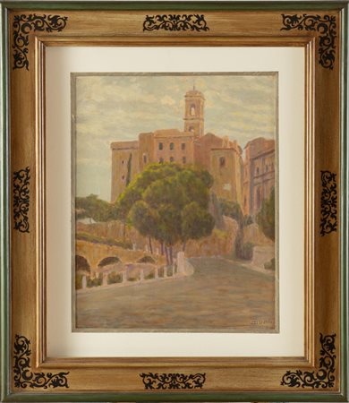 Giovanni Monti (Maiano di Romagna, 1779 - Roma, 1844), “Scorcio di città”.