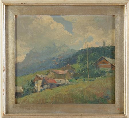Eugenio Polesello (Pordenone 1895 - Torino 1983 ), “Nubi sulla Croda da Lago”.