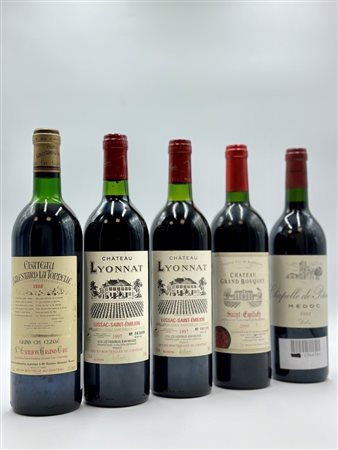  
Selezione Saint Emilion, Château Balestard la Tonnelle, Chteau Lyonnat, Château Grand Bouquet, Château de P?, 1986-1997-2000-2002 1986-1997-2000-2002
Francia-Saint Emilion 0,75