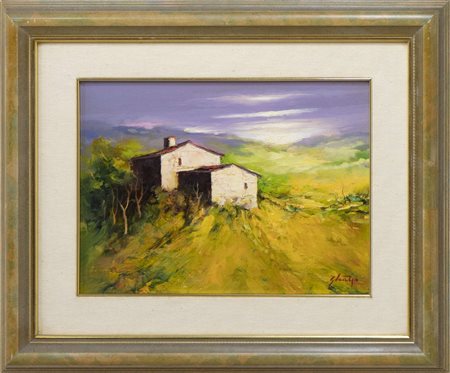 Vittorio Strano, Paesaggio, anni Novanta, olio su tela, cm 30x40, titolo e...