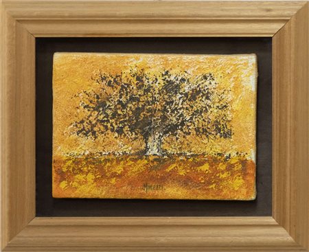 Antonio Minezzi, Albero, anni Duemila, olio su tela, cm 25x35, autentica a...