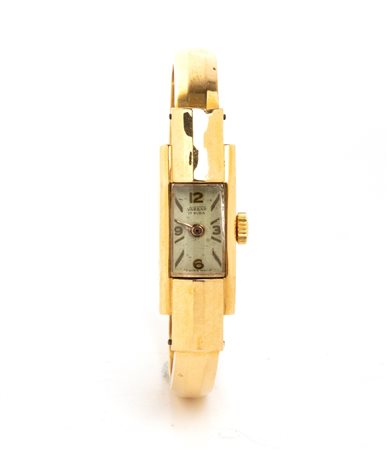 Varbar Orologio da polso donna in oro 18K Anni '50 cassa e bracciale a molla...