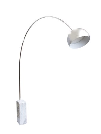 Lampada ad Arco con base in marmo di Carrara   Achille Castiglioni