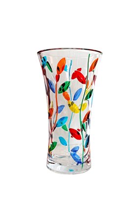 Vaso in vetro policromo di Murano    