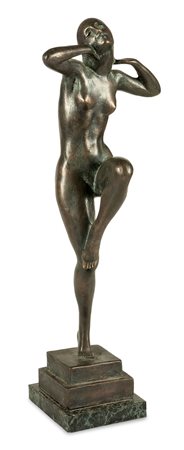 RIVA GIOVANNI Torino 1890 - 1973 "Nuda danzante" H. cm 43 scultura in bronzo,...