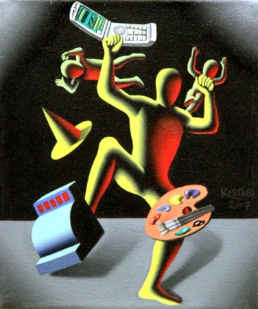 KOSTABI MARK USA 1960 "Beyond innocence" 2007 30x25 acrilico su tela Opera...