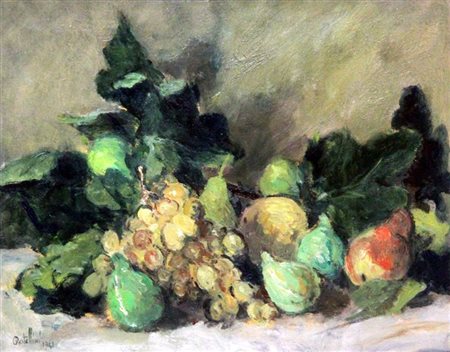 RESTELLINI GIAN PIERO Monza 1895 - 1978 Como "Natura morta 1961 40x50 olio su...