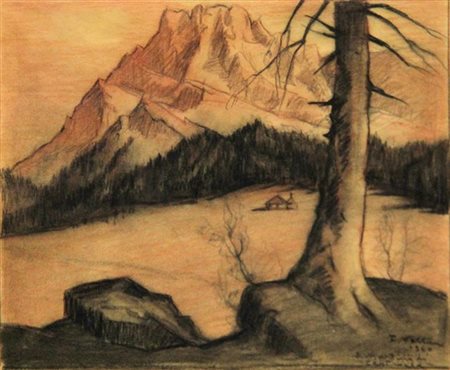 VELLAN FELICE Torino 1889 - 1976 "San Martino di Castrozza" 1940 29,5x36...