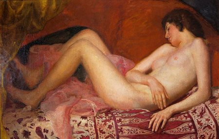 FERRO CESARE Torino 1880 - 1934 "Nudo disteso (Venere)" 1930 93x148 olio su...