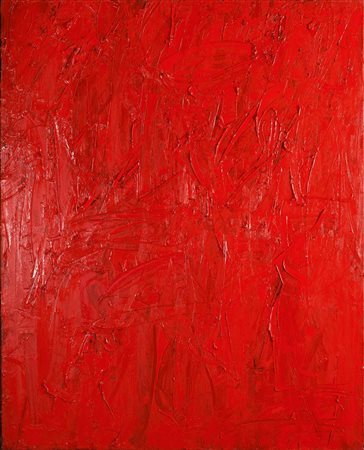 RUGGERI PIERO Torino 1930 - 2009 "Rosso vermiglio" 1995 100x80 olio su tela...