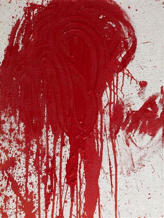 NITSCH HERMANN Vienna 1938 "Schüttbild" 2008 80x60 olio su tela Opera firmata...