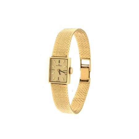 BUCHERER Orologio gioiello anni '60 19x15 Cassa di forma in oro giallo con...