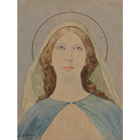 LUIGI DI GIOVANNI, La Vergine Maria, Acquarello su carta