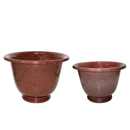 Coppia di cahepot in ceramica bordeaux