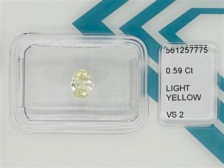 DIAMANTE NATURAL POLISHED 0,59 CT GIALLO CHIARO - VS2 - TAGLIO OVALE - IGI - UD30120-1