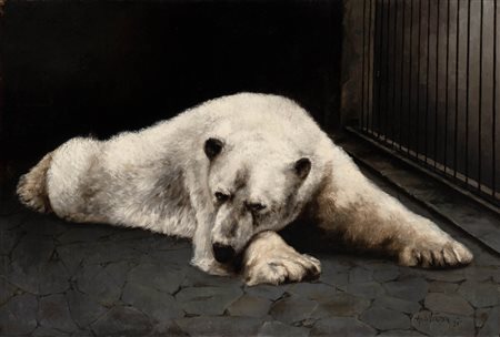 Arthur Verona (Braila 1867 - Bucarest 1946) Orso polare nel serraglio di...