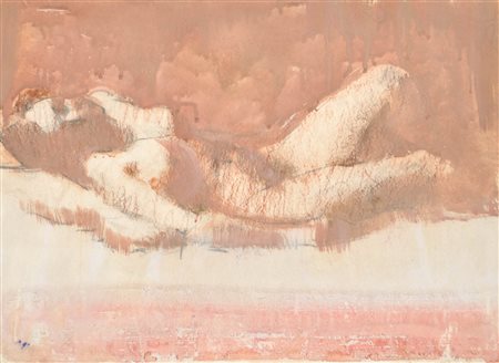 Hans Josef Weber-Tyrol Nudo sdraiato;Acquerello, 34 x 46 cm, in cornice...