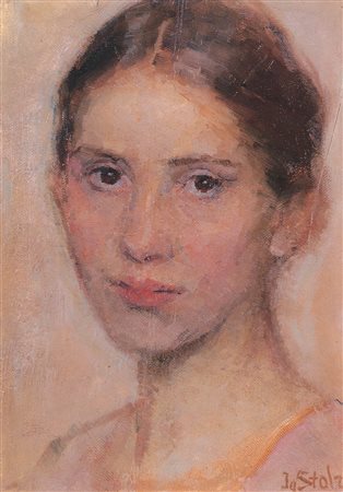 Ignaz Stolz (Bozen/Bolzano 1868 - Lana 1953) Ritratto di ragazza, 1910...