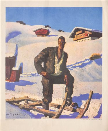 Alfons Walde (Oberndorf, Kitzbühel 1891 - Kitzbühel 1958) Inverno in Tirolo /...