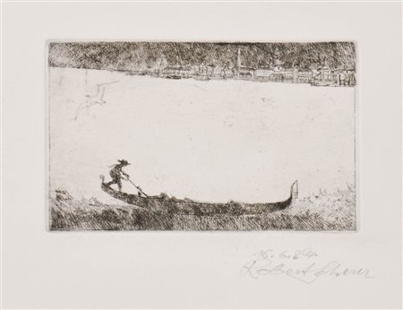 Robert Scherer (Kortsch/Corces 1928) Venezia, 1984;Acquaforte, 11 x 18,5 cm...